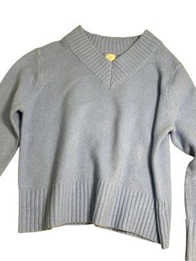 a new day Powder Blue V-Neck Ribbed Hem Knit Sweater